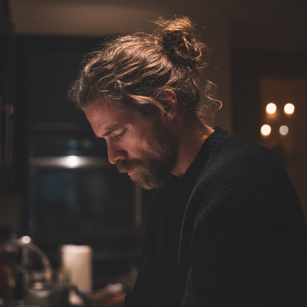 Un homme portant un pull noir | Source : Midjourney