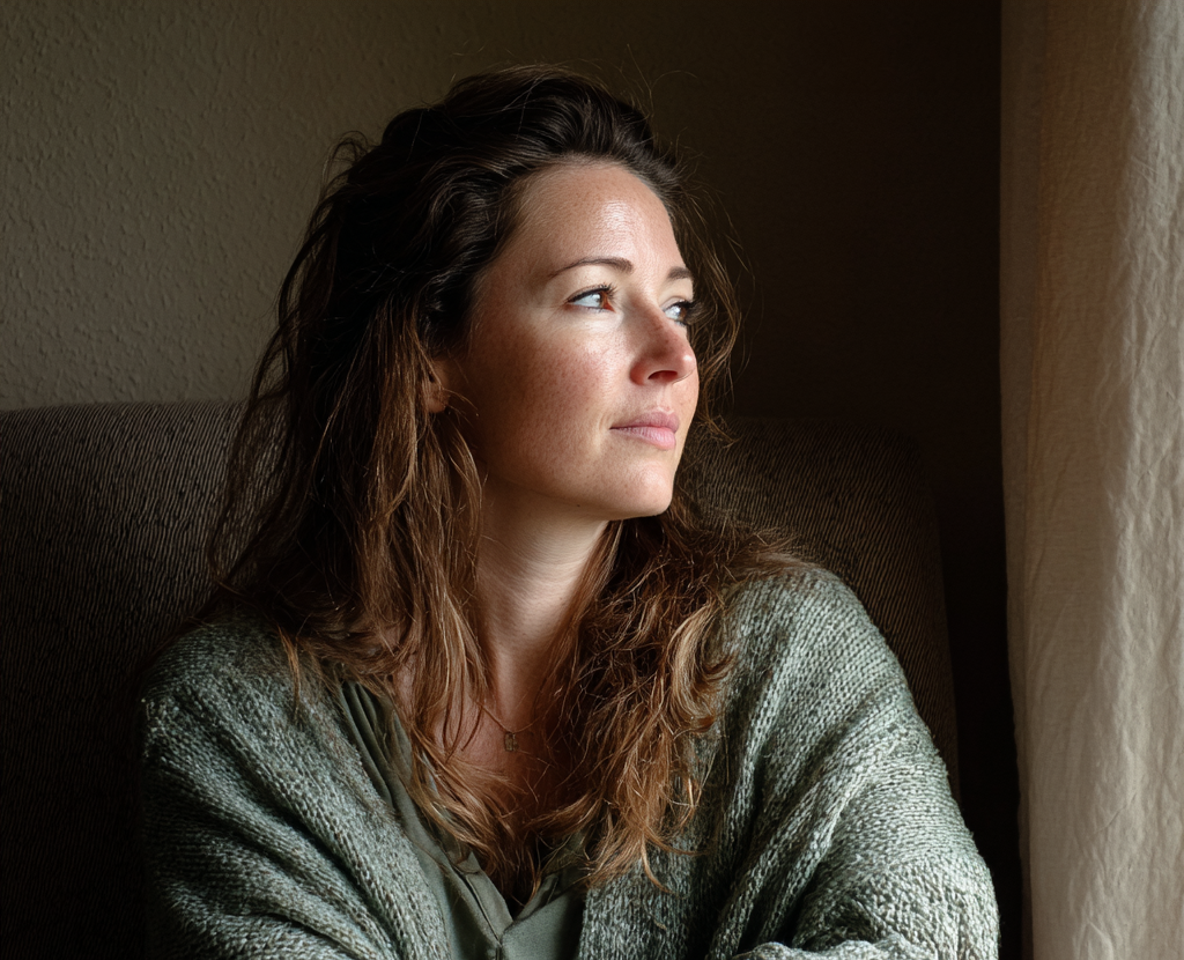 Une femme qui regarde par la fenêtre | Source : Midjourney