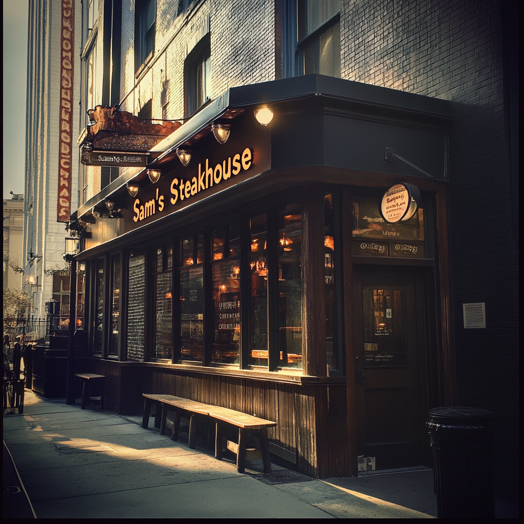 L'extérieur d'un steakhouse | Source : Midjourney