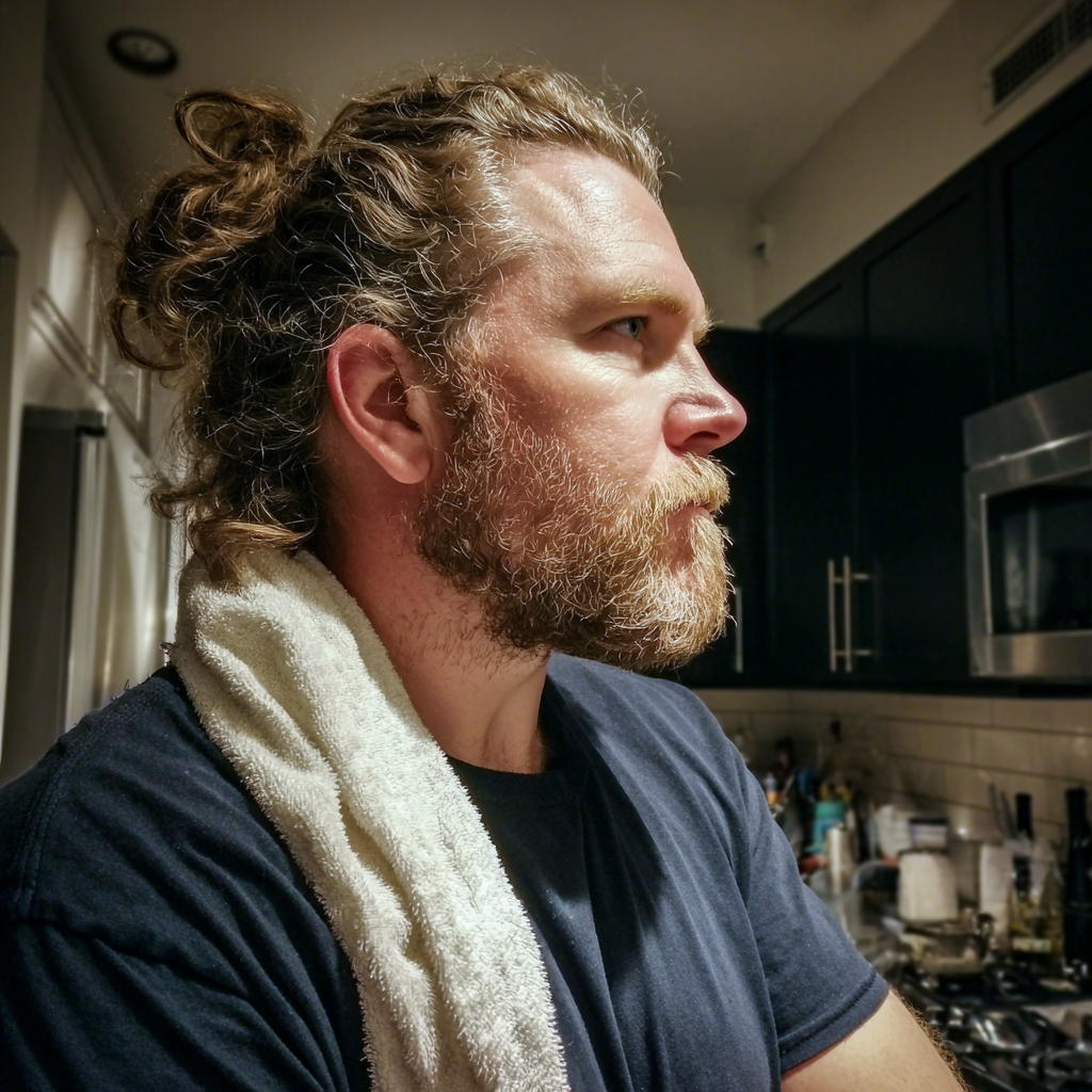 Un homme debout dans une cuisine | Source : Midjourney