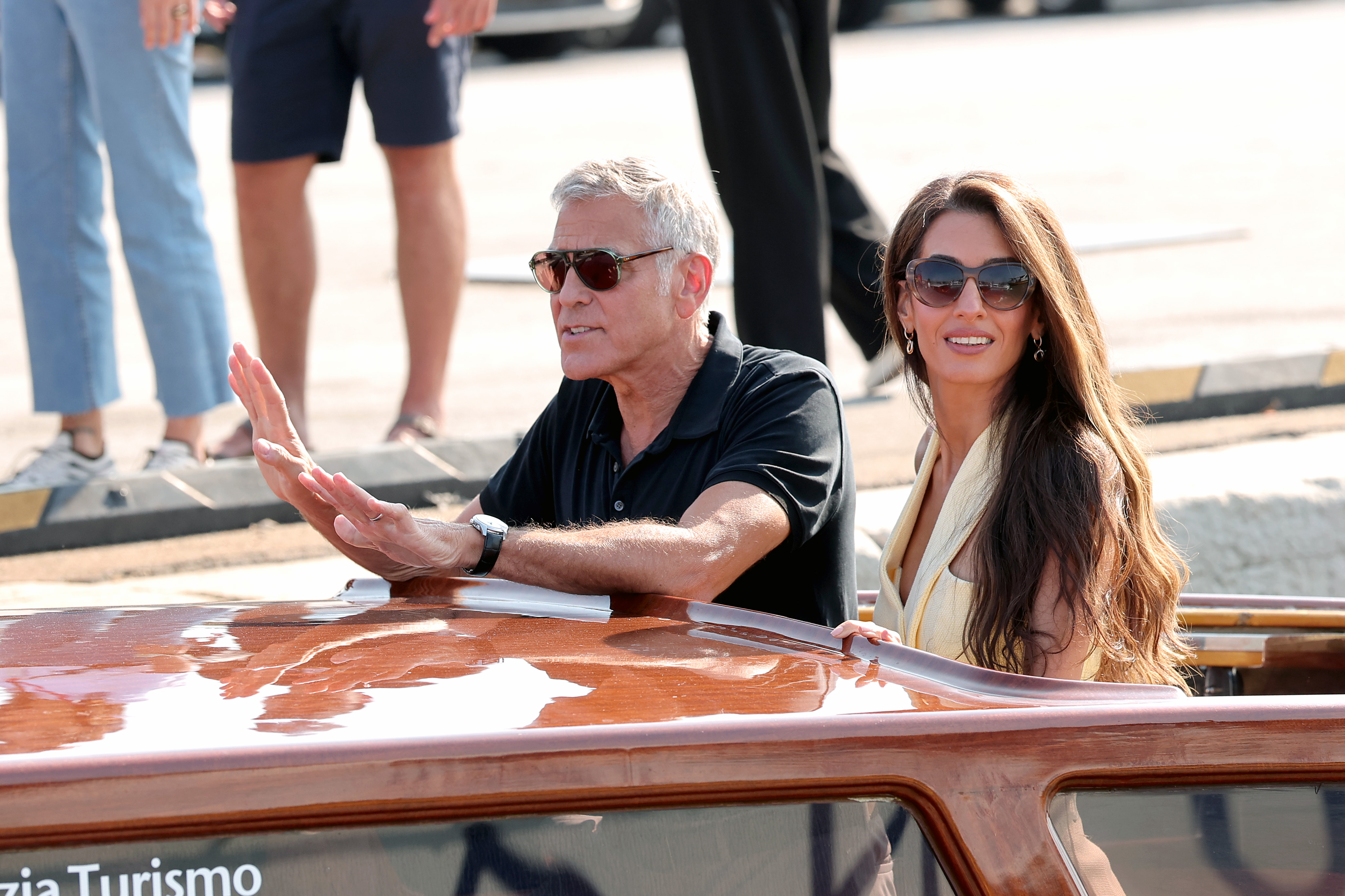 George et Amal Clooney arrivent à Venise avant la 82e édition du Festival international du film de Venise, le 26 août 2025 | Source : Getty Images