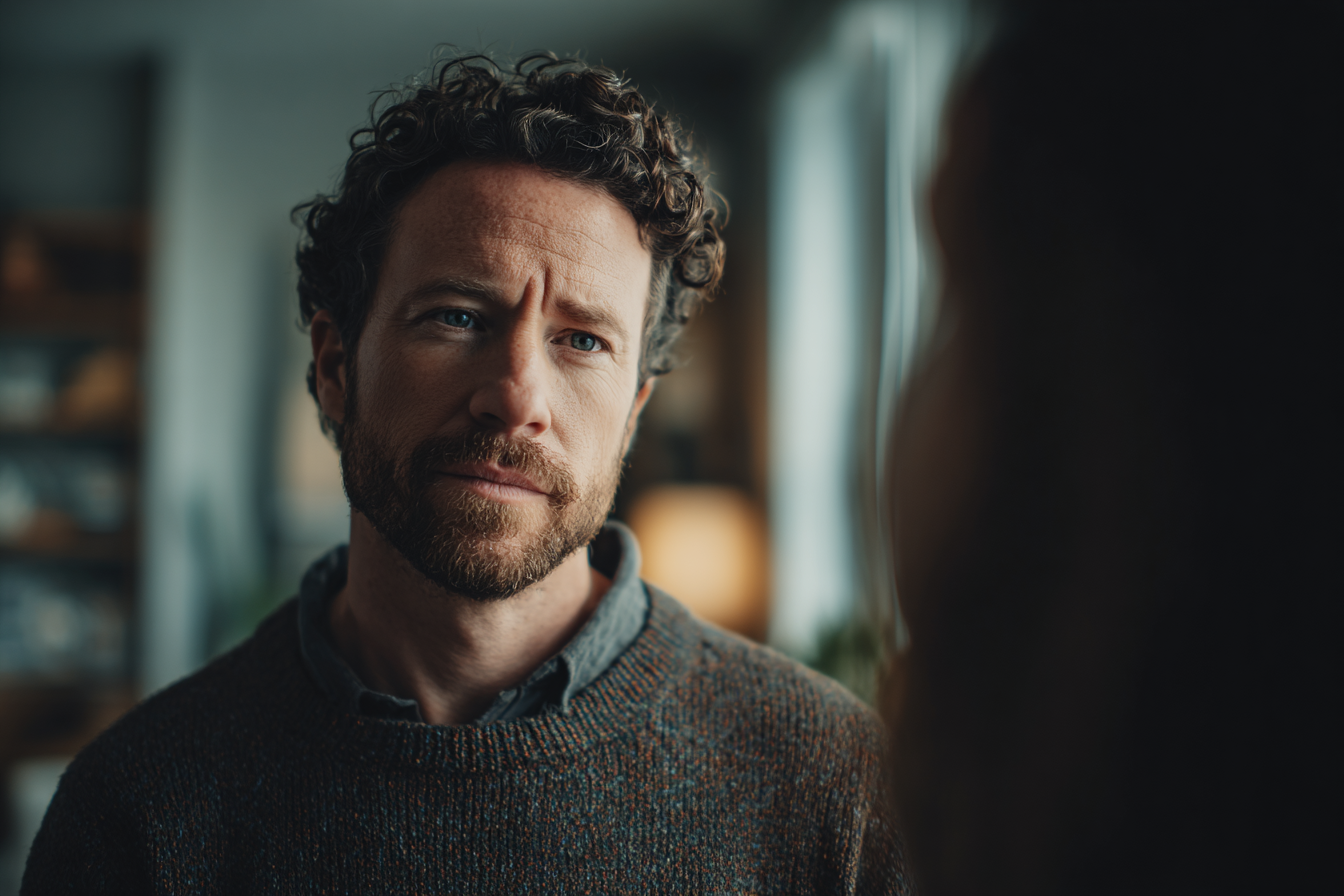Un homme qui parle à sa femme | Source : Midjourney