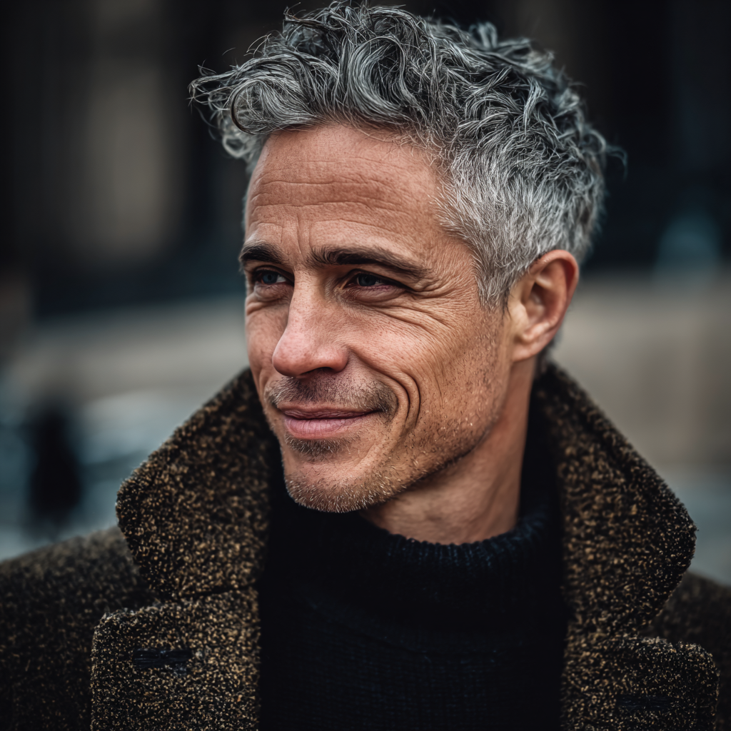 Gros plan sur un homme souriant | Source : Midjourney