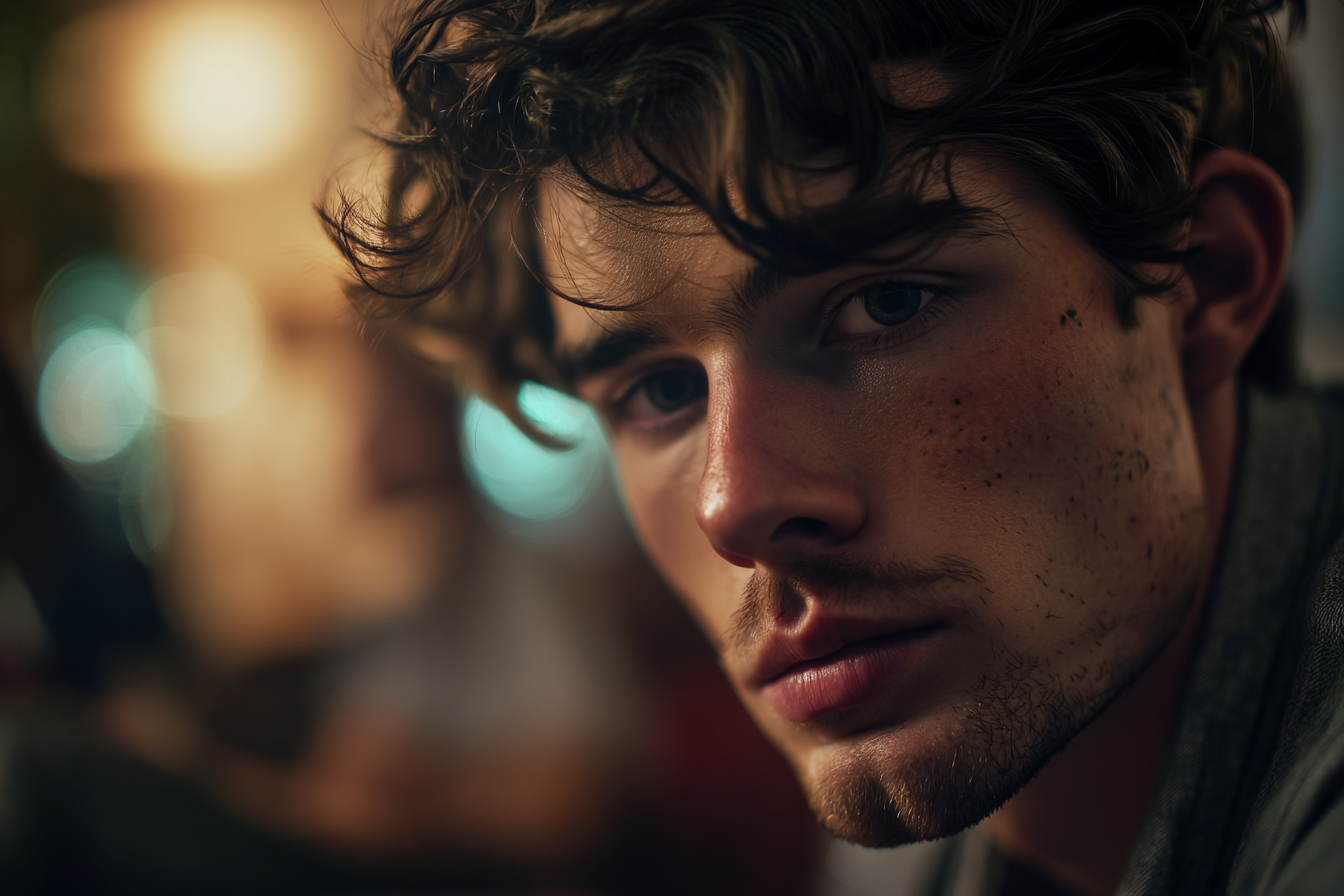 Gros plan sur le visage d'un homme | Source : Midjourney