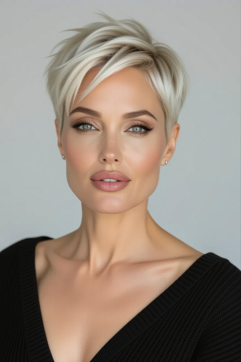 Une image d'Angelina Jolie générée par l'IA avec une coiffure différente | Source : Grok