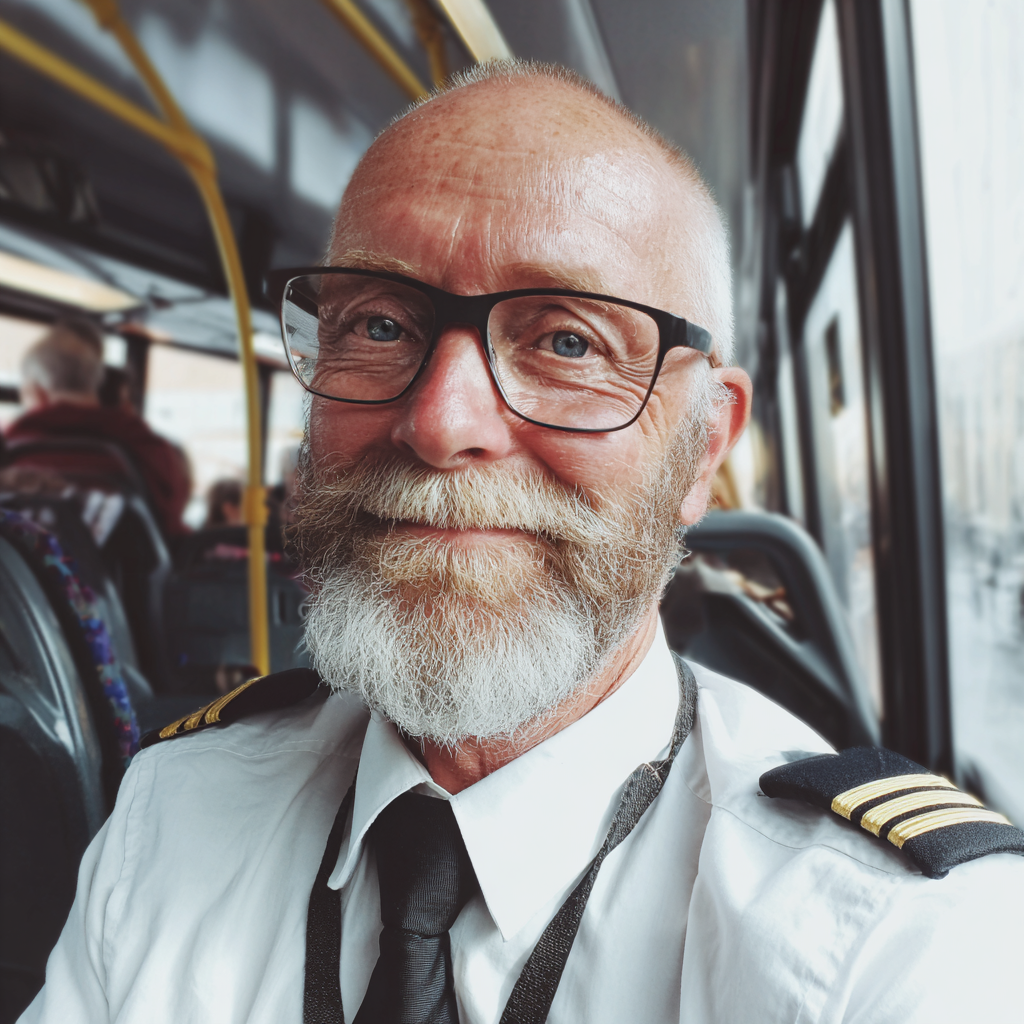 Un chauffeur de bus souriant | Source : Midjourney