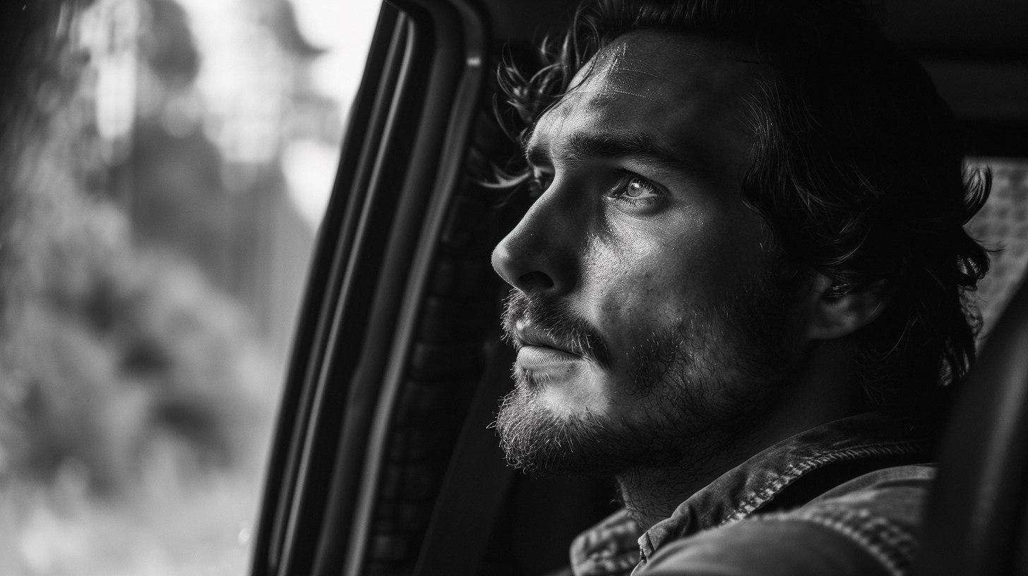 Un homme assis dans sa voiture | Source : Midjourney