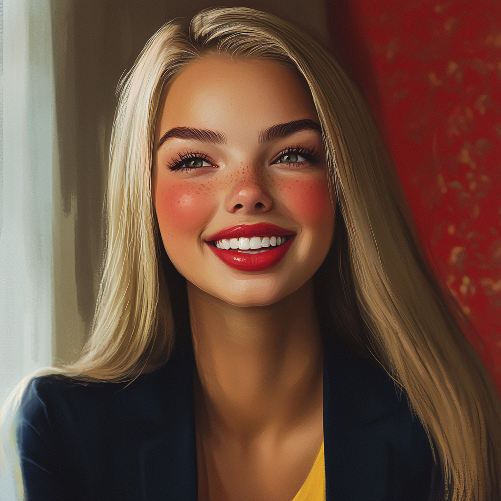 Une femme qui rit | Source : Midjourney