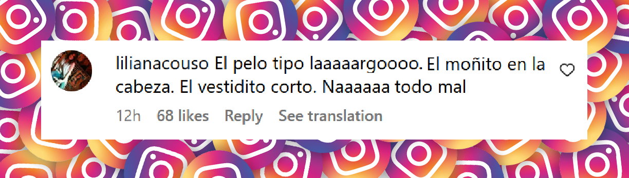 Commentaire d'un utilisateur à propos de la tenue d'Isabel Macedo pour le Martín Fierro 2025 | Source : Instagram/byjorgerey