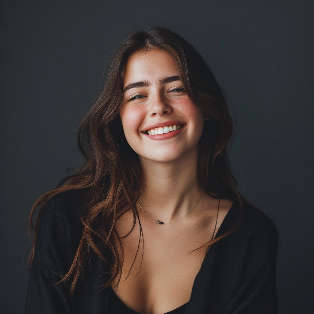 Une jeune femme souriante | Source : Midjourney