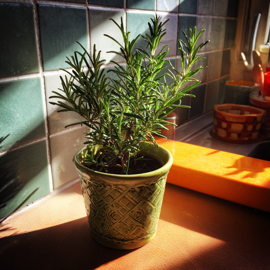Un plant de romarin en pot | Source : Midjourney