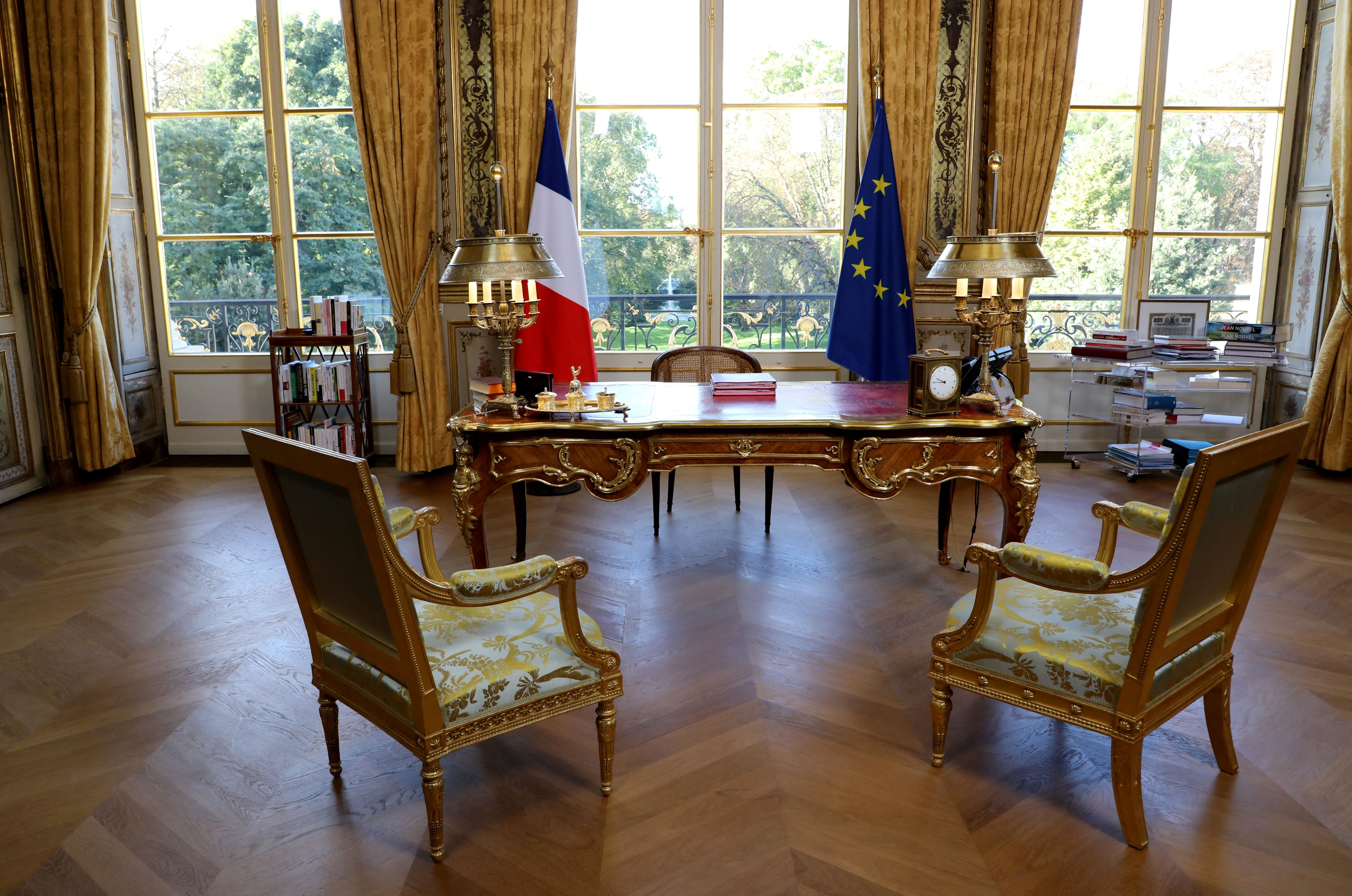 Une vue du bureau du président français Emmanuel Macron à Paris, en France, le 15 septembre 2017. | Source : Getty Images