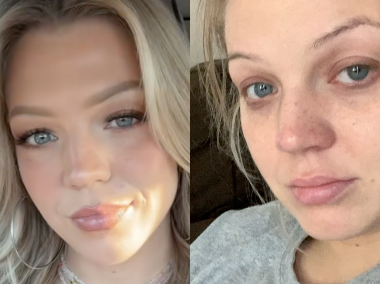 Photos avant et après d'une TikTokeuse : célibataire ou en couple | Source : TikTok/jessicatackett1