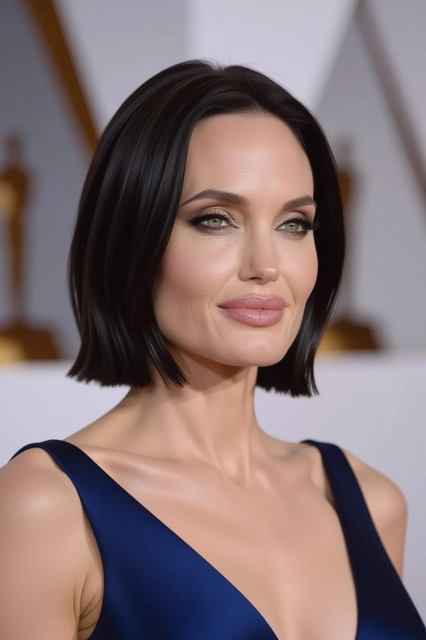 Une image d'Angelina Jolie générée par l'IA avec une coiffure différente | Source : Grok