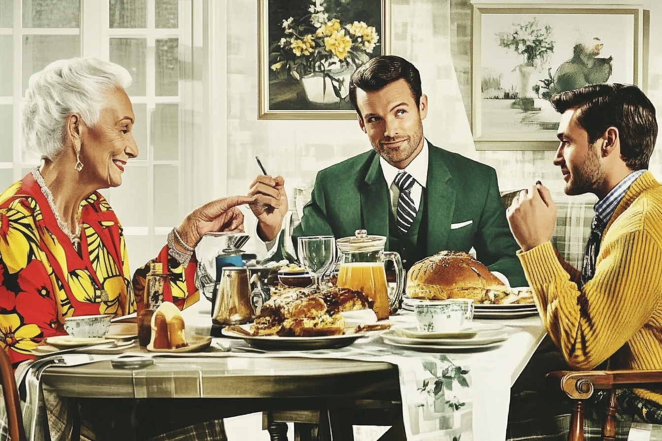 Une famille en train de dîner | Source : Midjourney