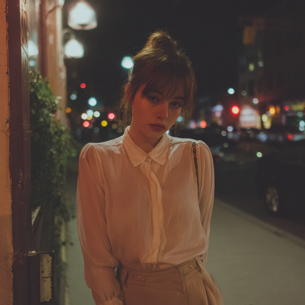 Une femme émotive debout sur un trottoir | Source : Midjourney