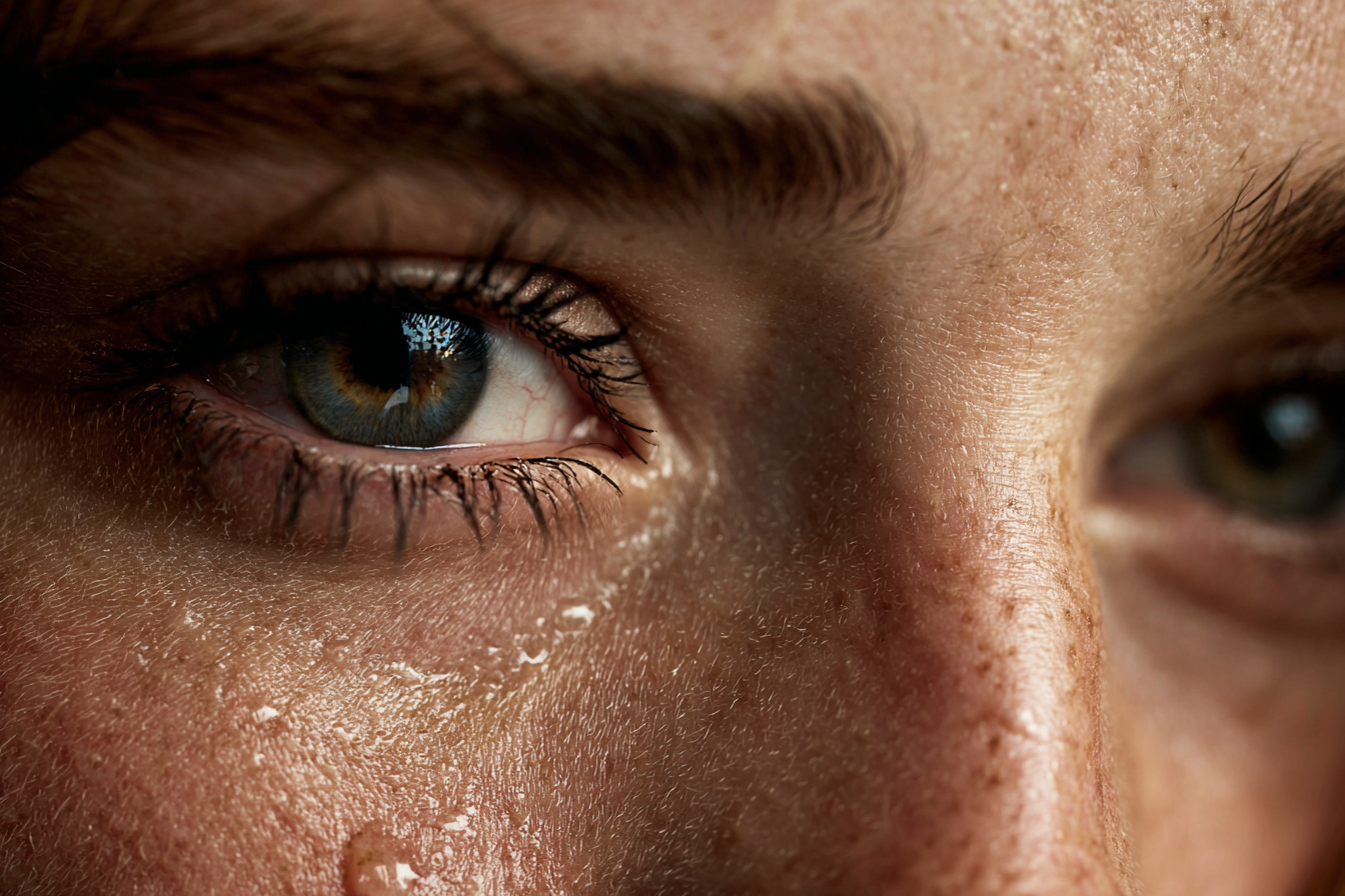 Larmes dans les yeux d'une femme | Source : Midjourney