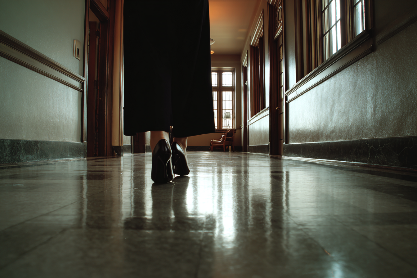 Une vue de dos d'une femme qui marche | Source : Midjourney