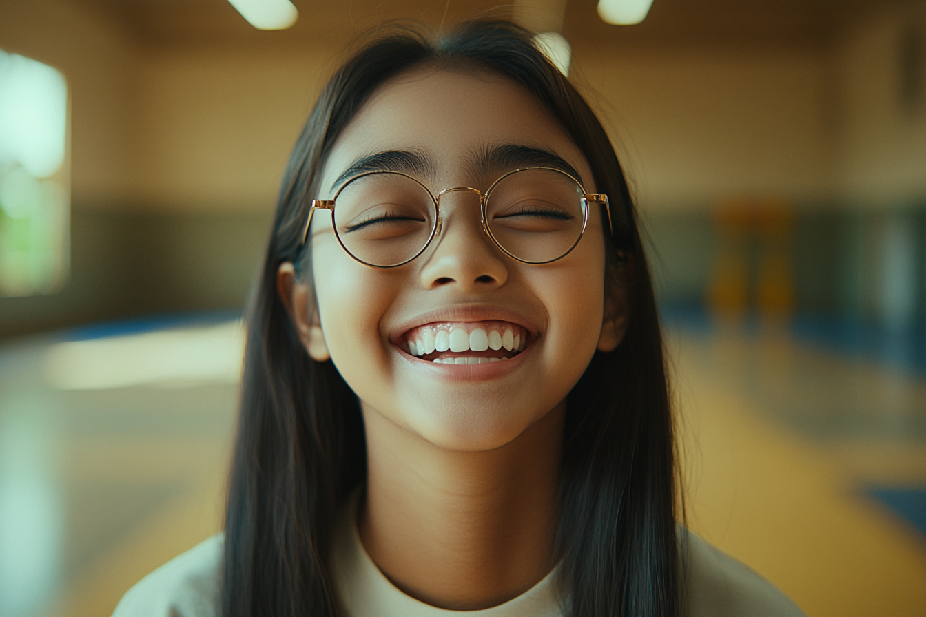 Une jeune fille qui rit | Source : Midjourney