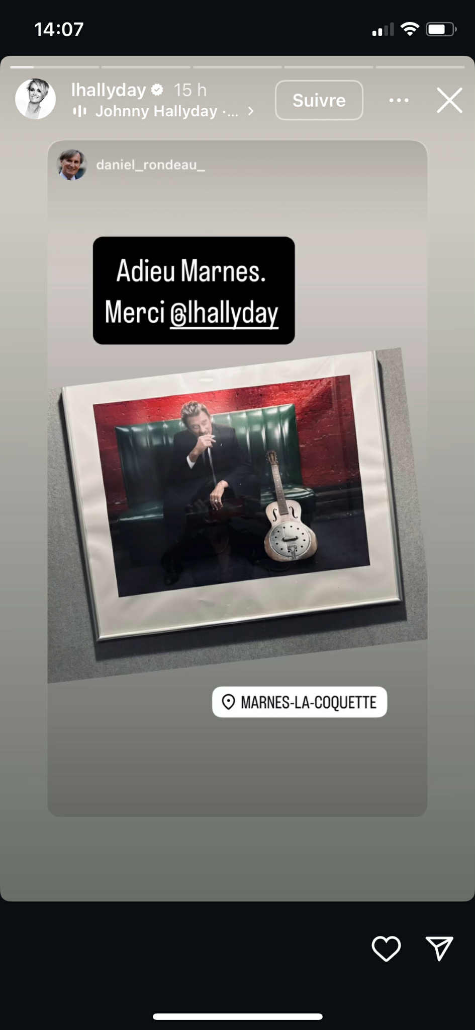 Capture d'écran I Source : instagram.com/lhallyday/