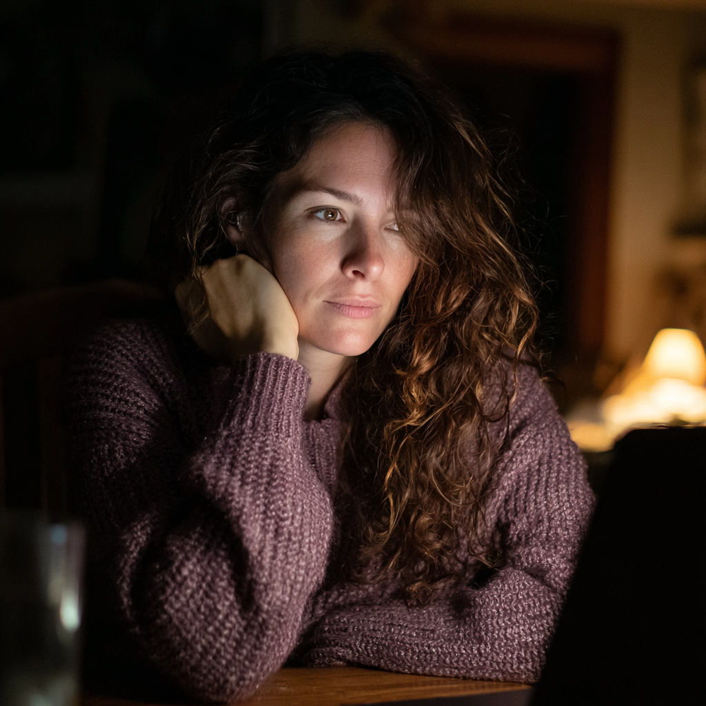 Une femme utilisant son ordinateur portable la nuit | Source : Midjourney