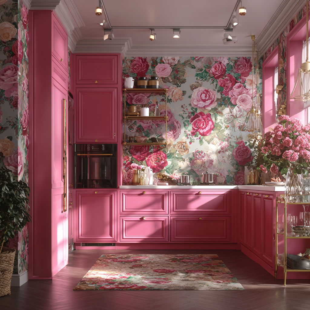 Une cuisine rose | Source : Midjourney