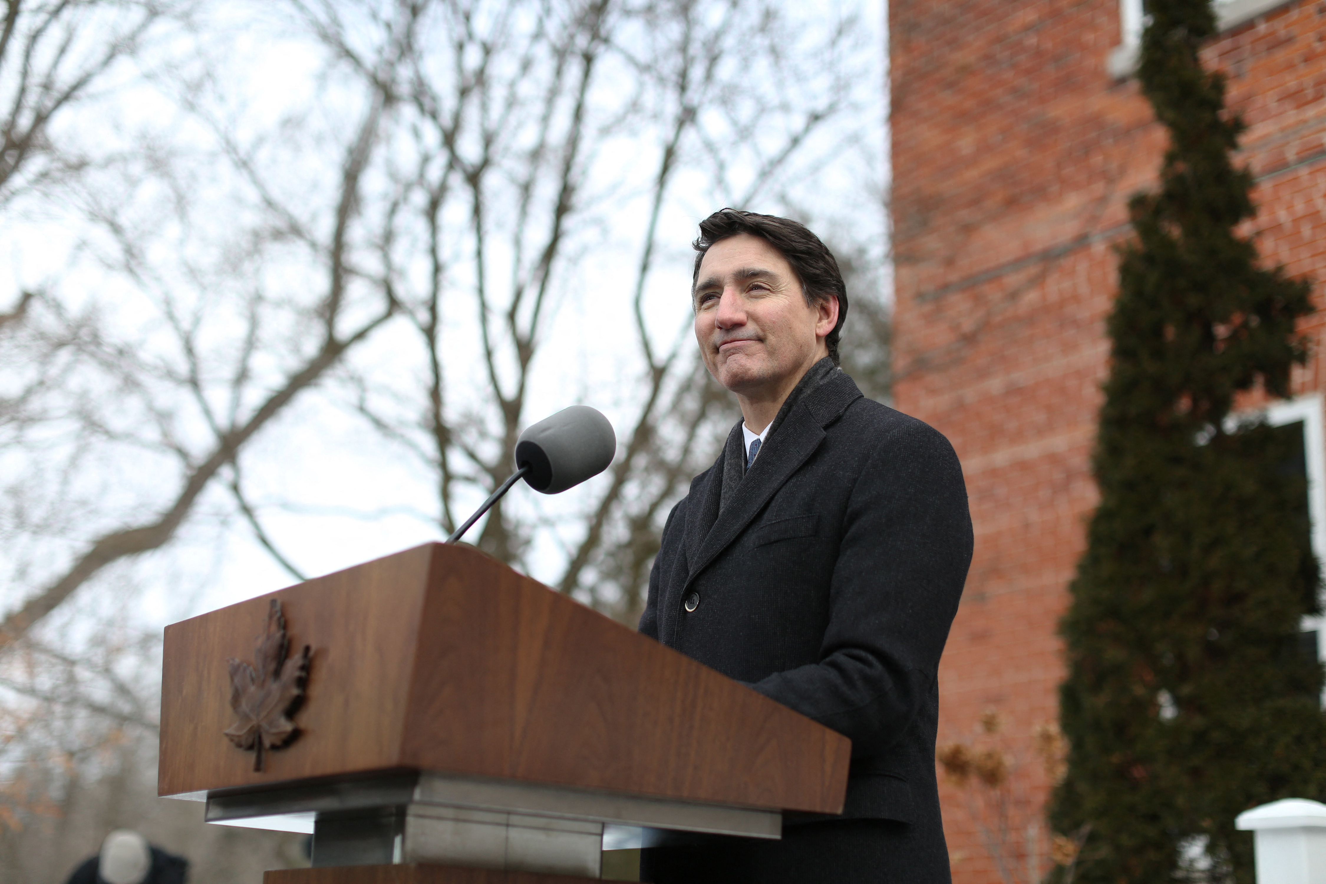 Justin Trudeau s'exprime à Rideau Cottage, à Ottawa, le 6 janvier 2025, pour annoncer sa démission du poste de premier ministre | Source : Getty Images