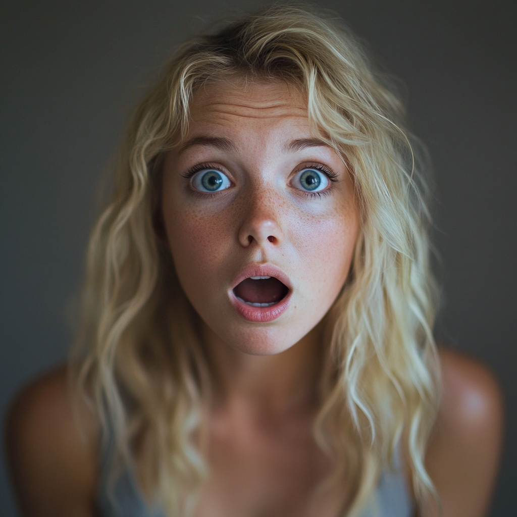 Une jeune femme choquée | Source : Midjourney
