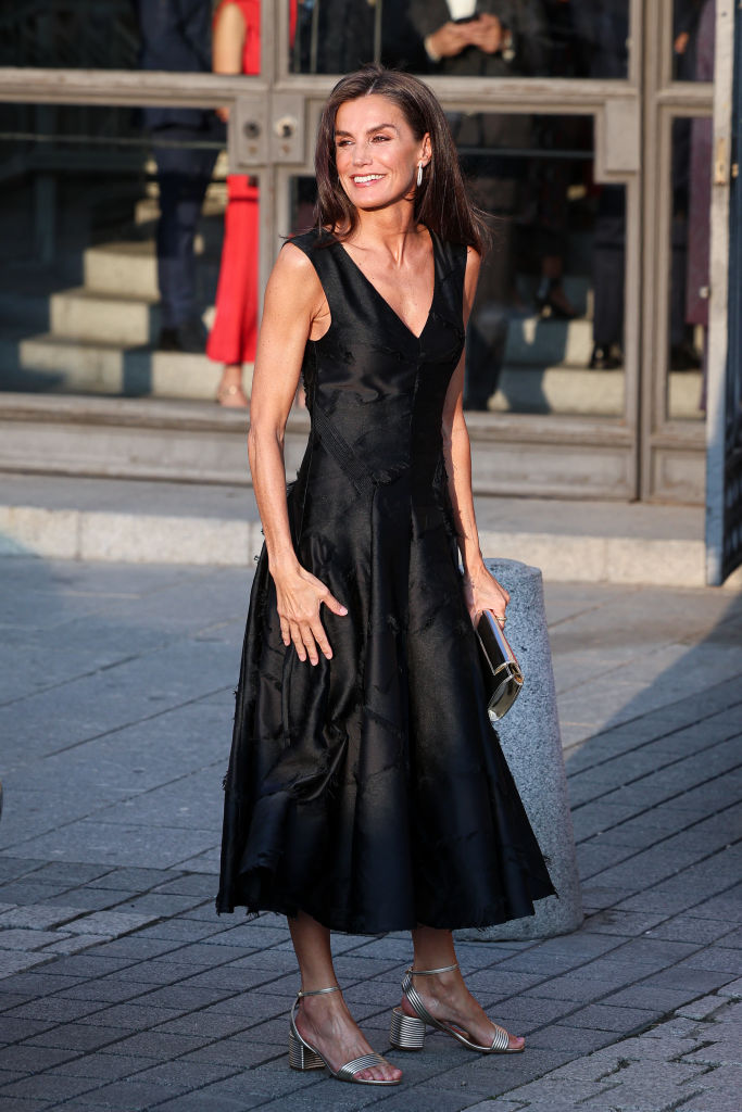 La reine Letizia d'Espagne assiste à l'ouverture de la saison 2024/2025 du Théâtre Royal, le 23 septembre 2024 à Madrid. | Source : Getty Images