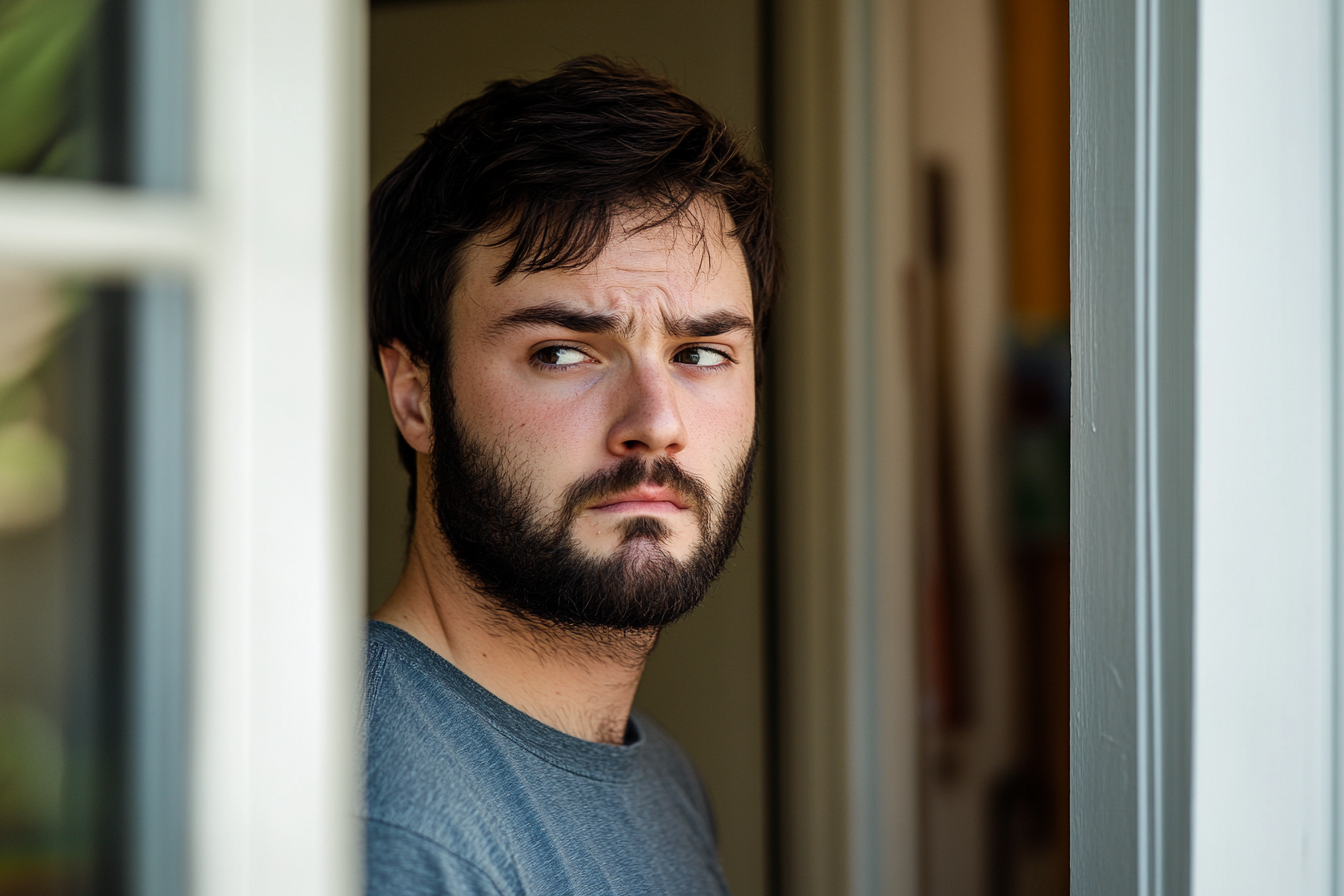 Un homme debout dans sa maison | Source : Midjourney