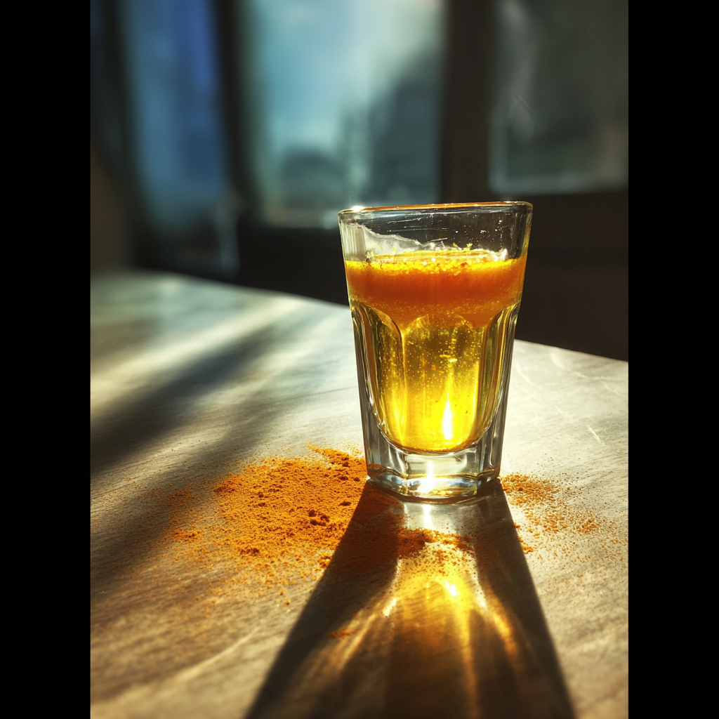 Une photo de l'eau de curcuma | Source : Midjourney