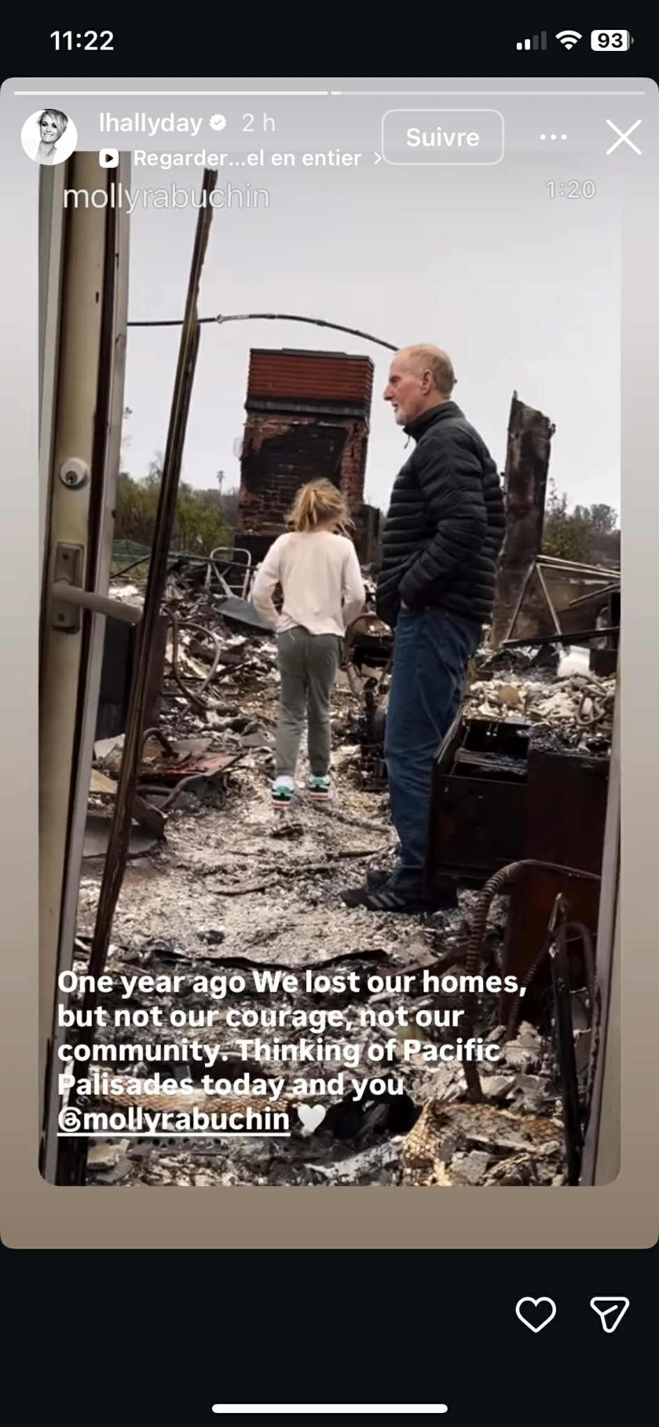 Capture d'écran d'une story Instagram I Source : https://www.instagram.com/lhallyday/?hl=fr