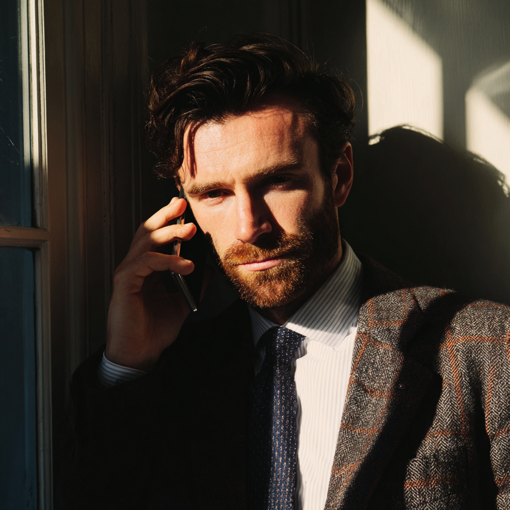 Un homme parlant au téléphone | Source : Midjourney