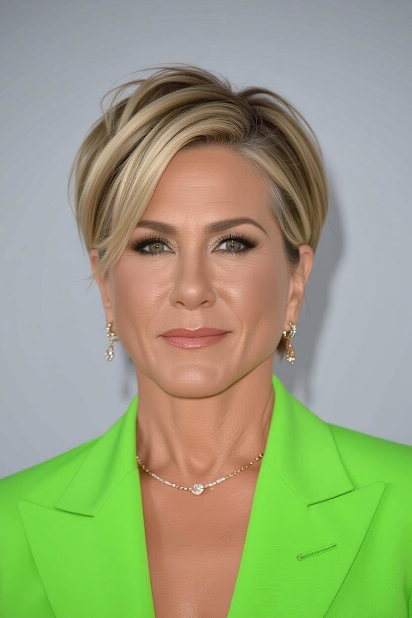Une image de Jennifer Aniston générée par l'IA avec une coiffure différente | Source : Grok