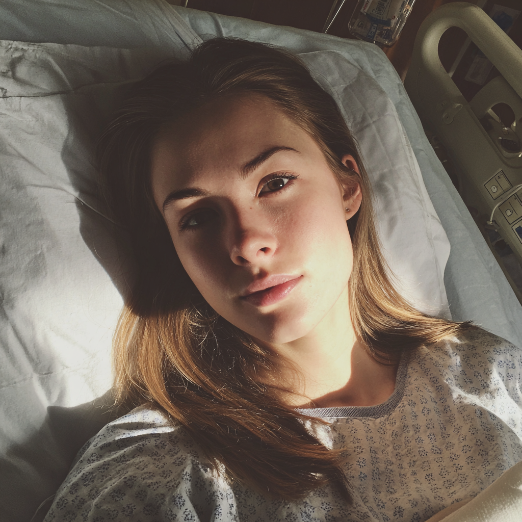 Une femme allongée dans un lit d'hôpital | Source : Midjourney
