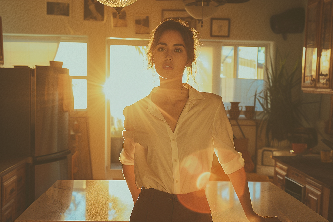 Une femme debout dans une cuisine | Source : Midjourney