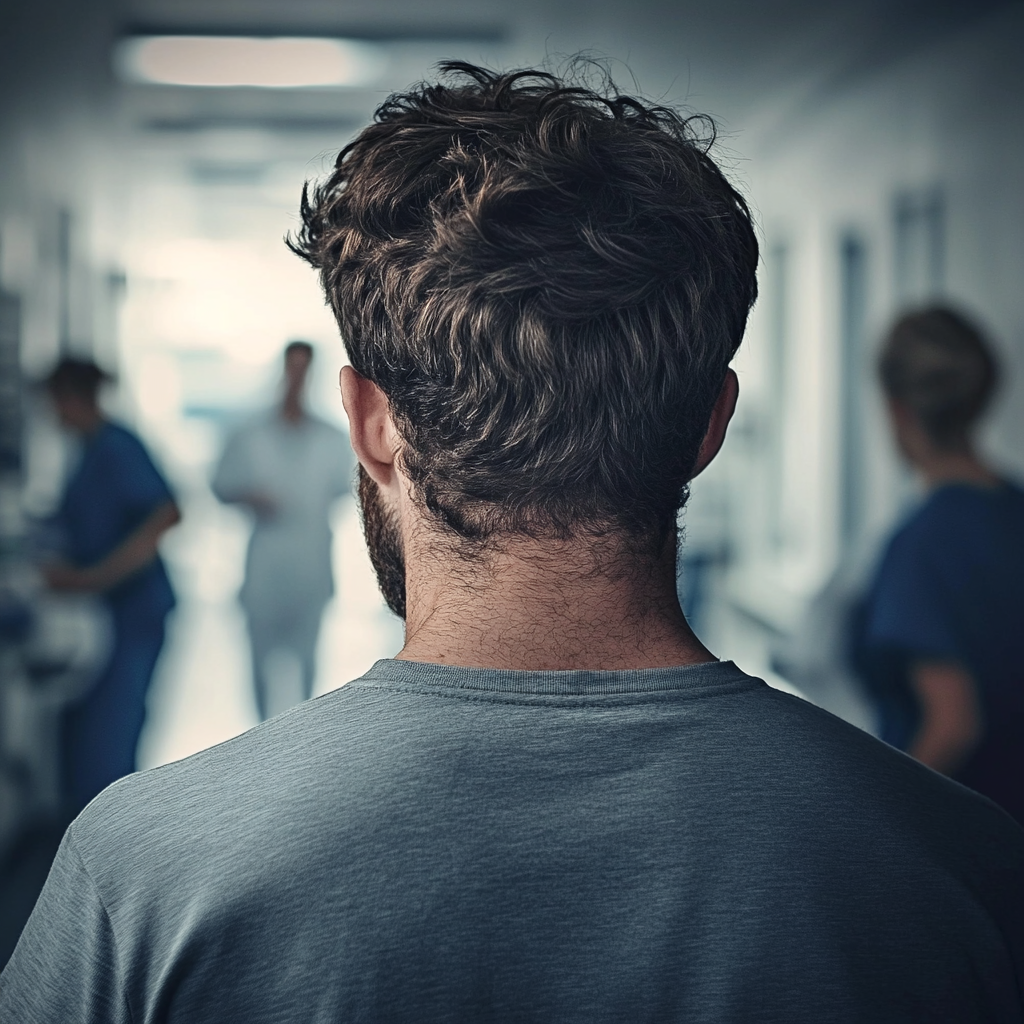 Un homme à l'hôpital | Source : Midjourney
