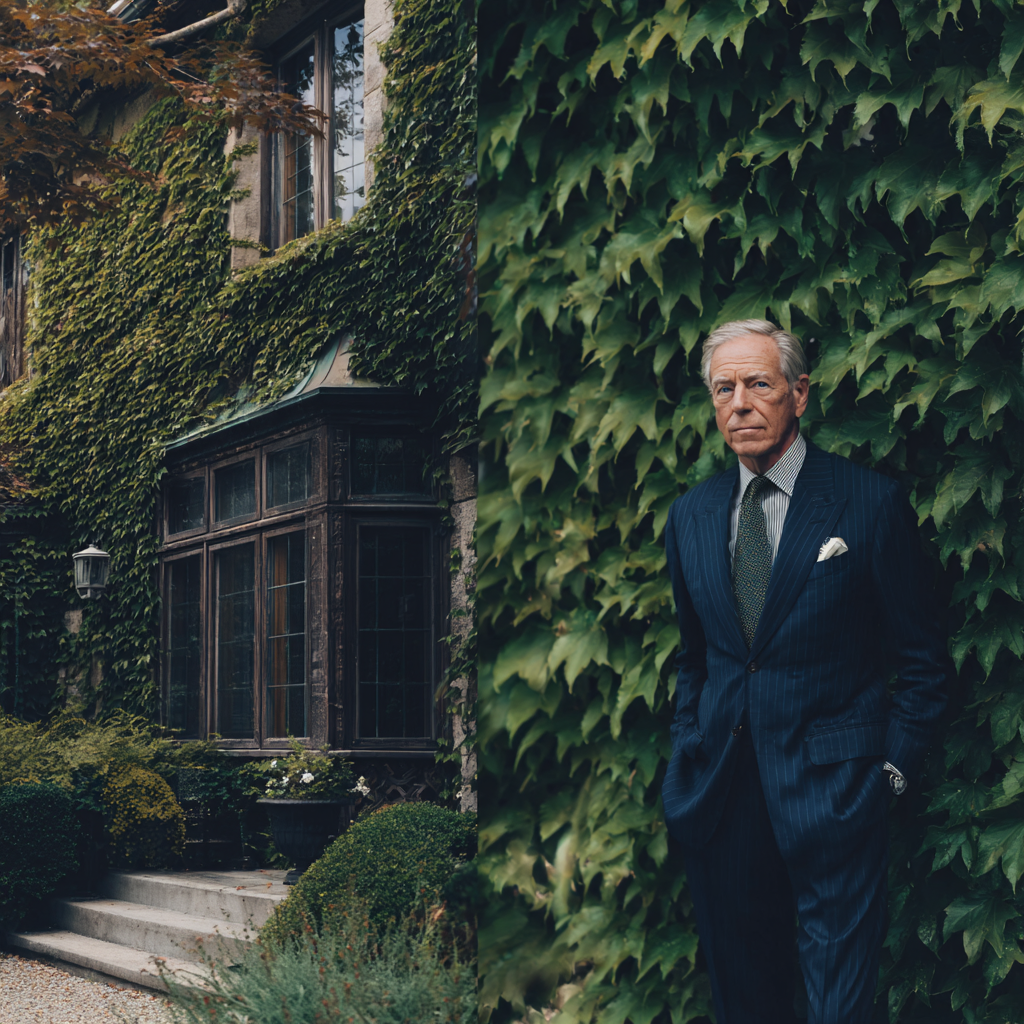 Un vieil homme debout devant une maison | Source : Midjourney