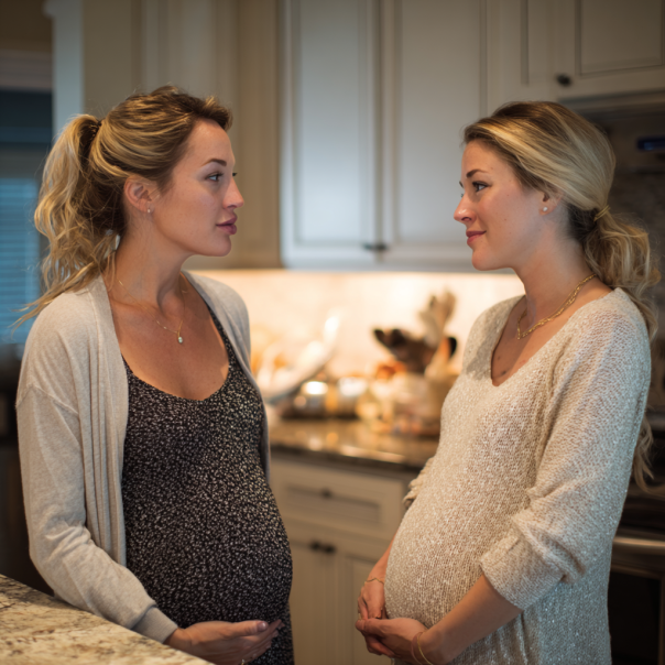 Deux femmes enceintes en train de discuter | Source : Midjourney