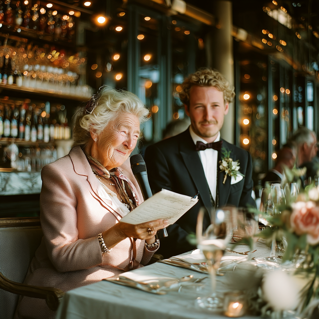 Une femme heureuse qui fait un discours | Source : Midjourney