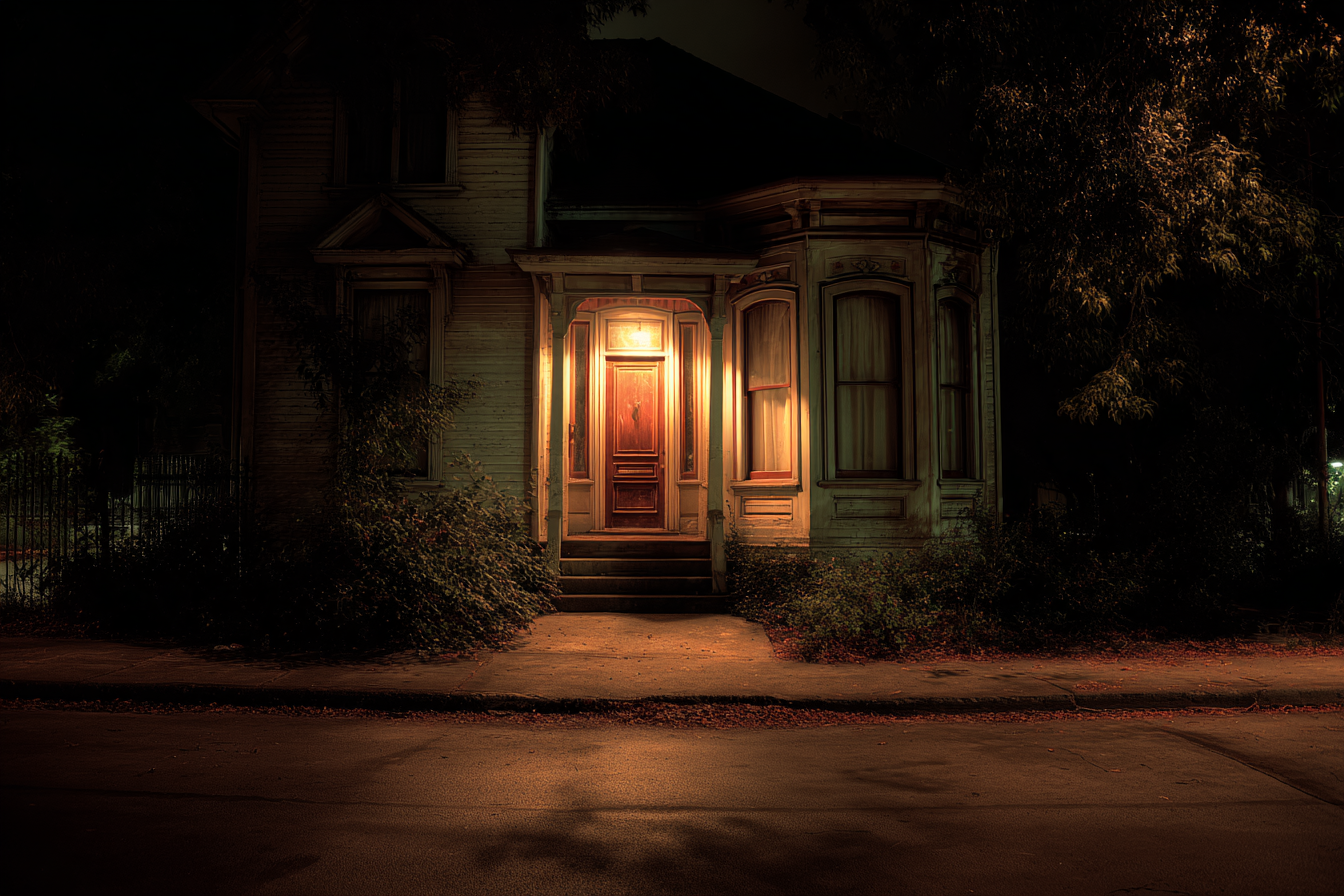 Une maison la nuit | Source : Midjourney