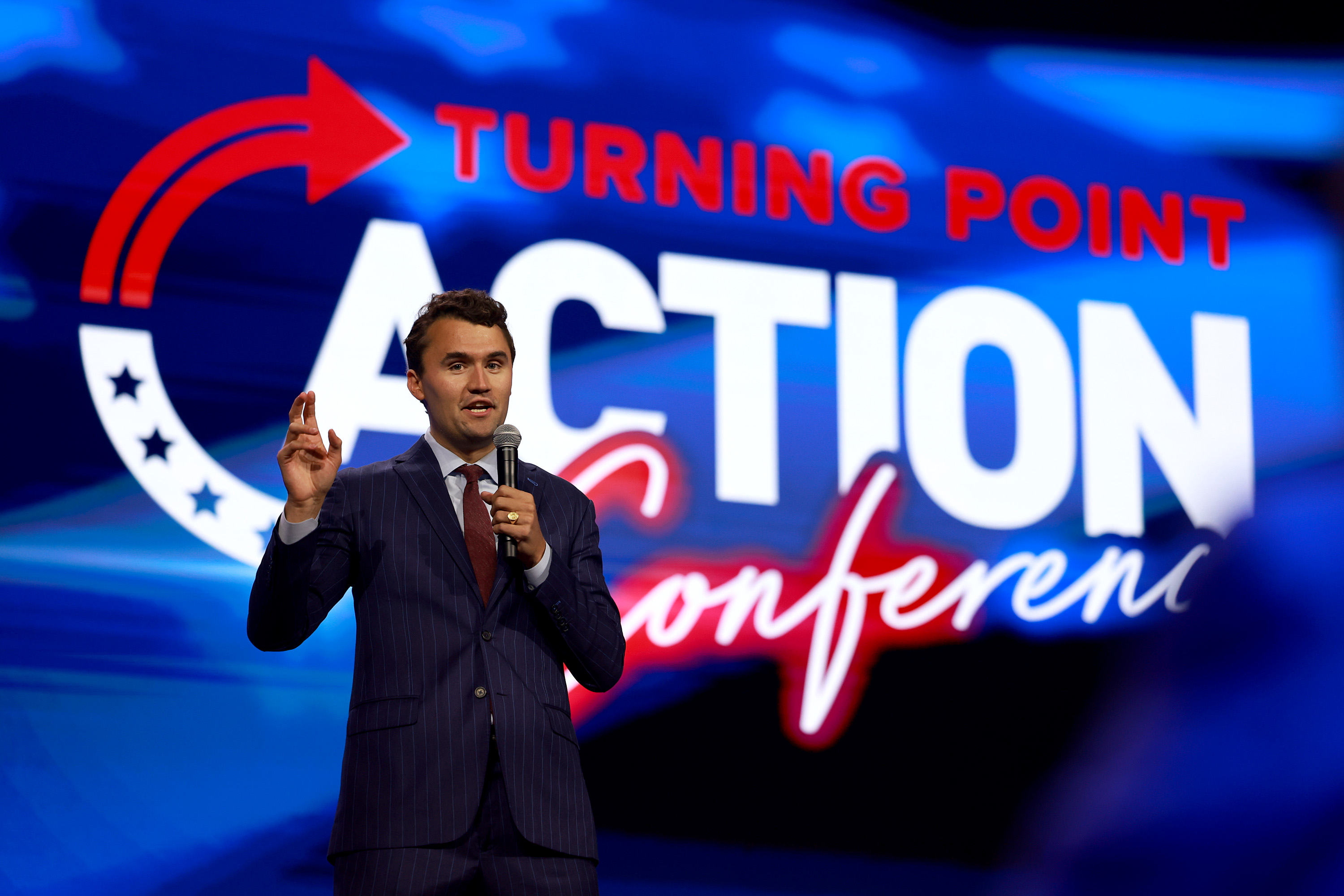 Charlie Kirk prend la parole lors de l'ouverture de la conférence Turning Point Action, le 15 juillet 2023 | Source : Getty Images