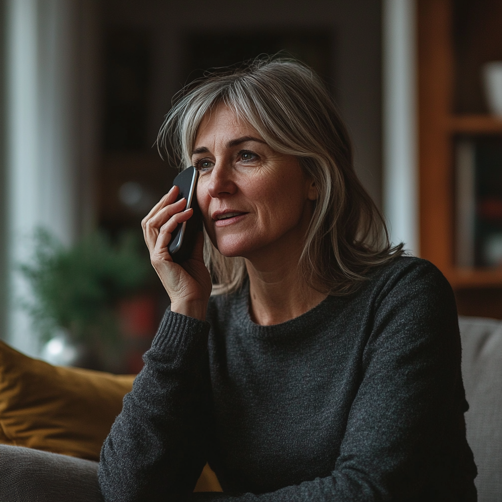 Une femme qui parle au téléphone | Source : Midjourney