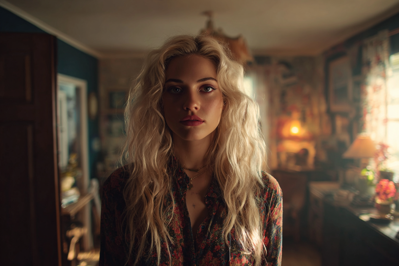 Une femme debout dans une maison | Source : Midjourney