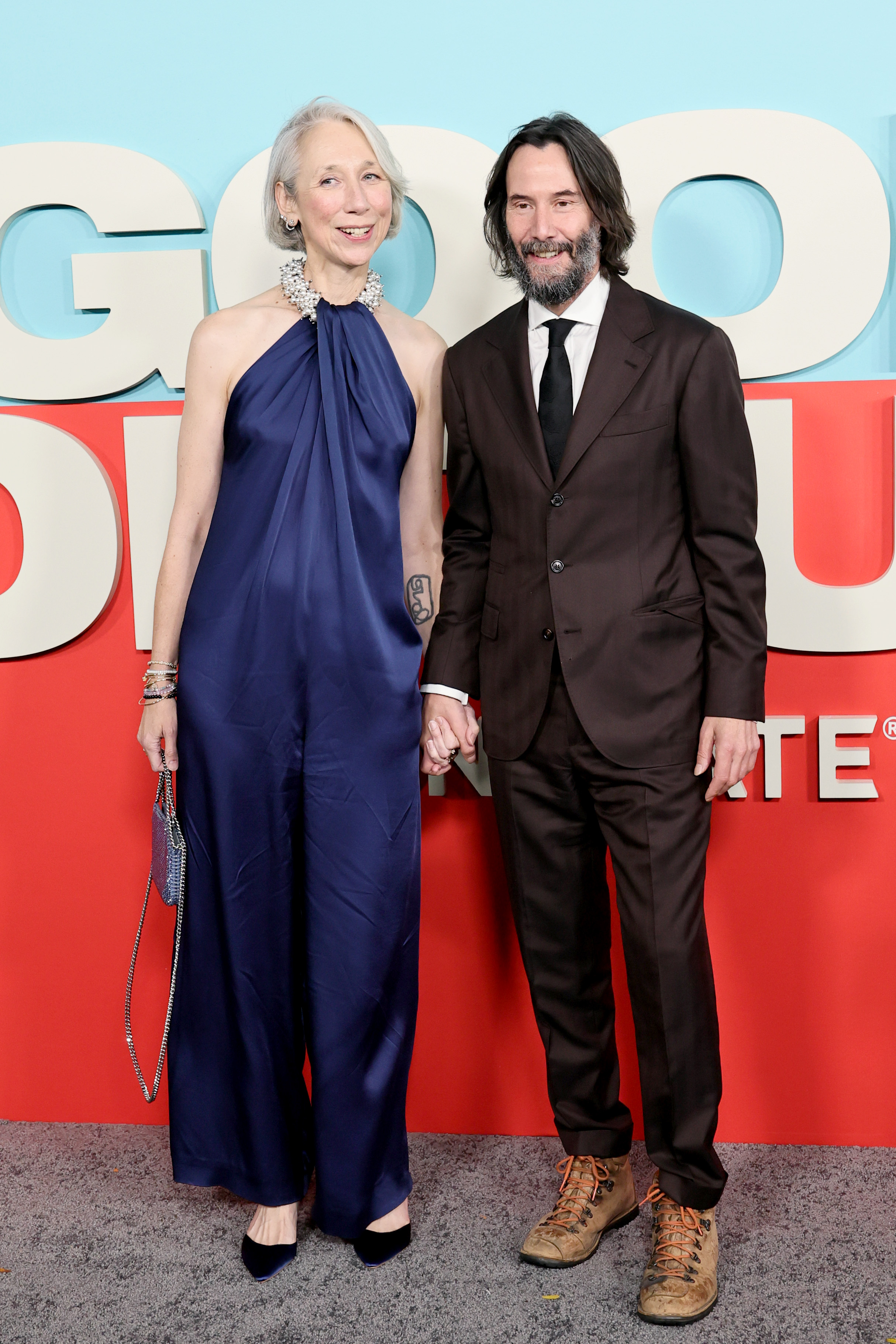 Alexandra Grant et Keanu Reeves lors de la projection du film « Good Fortune » à New York, le 13 octobre 2025. | Source : Getty Images