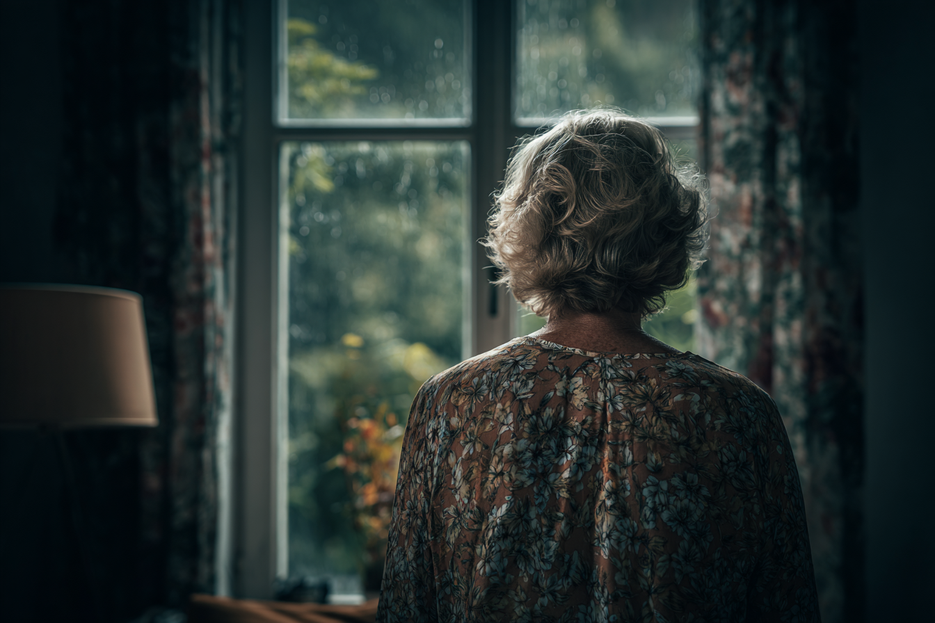Une femme debout près d'une fenêtre | Source : Midjourney