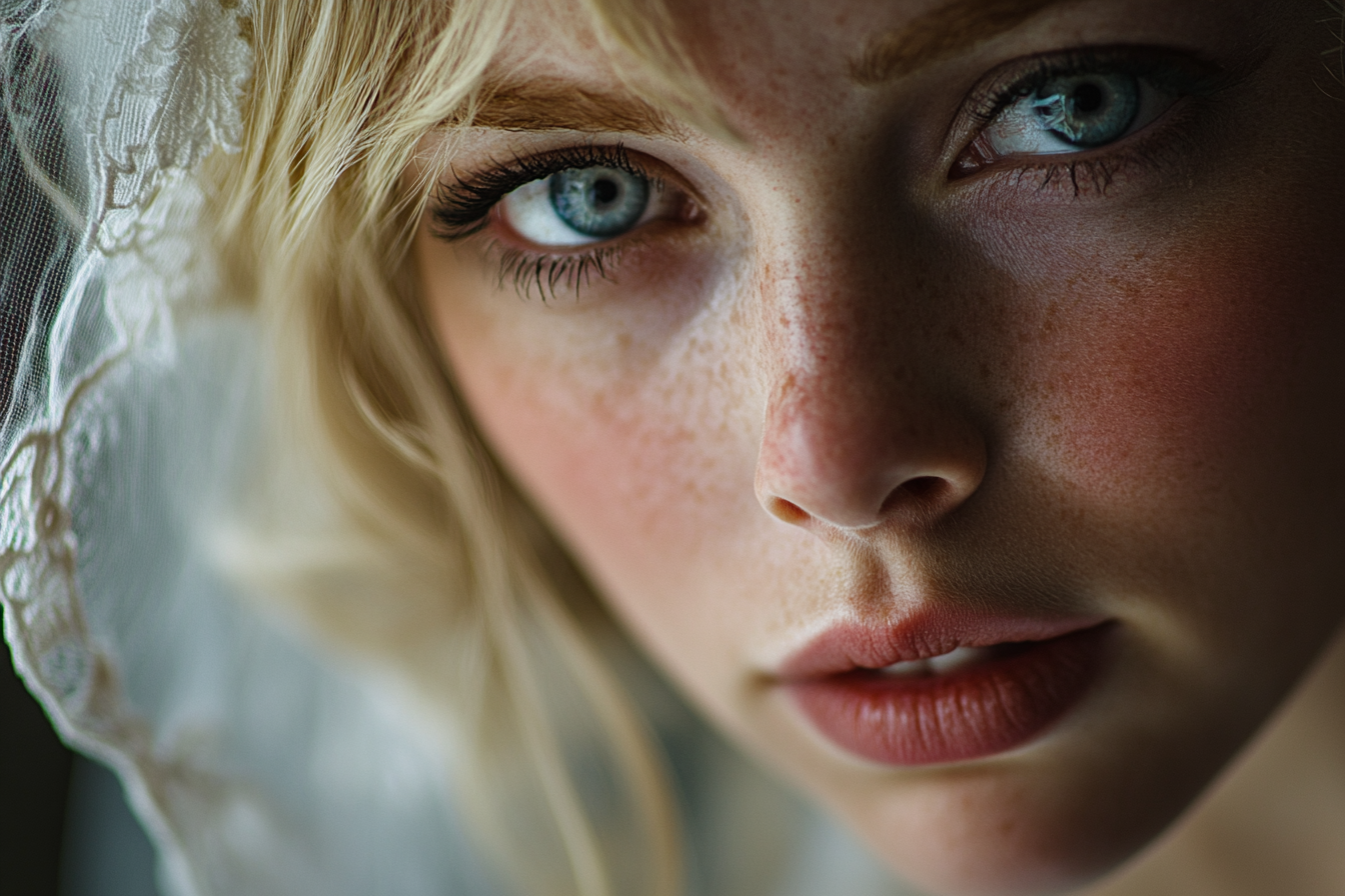 Une mariée aux yeux pleins de larmes | Source : Midjourney
