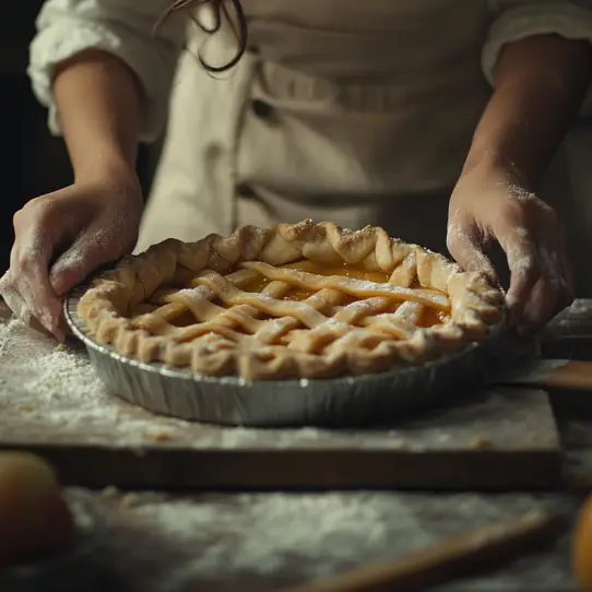 Une tarte aux pommes en préparation | Source : Midjourney