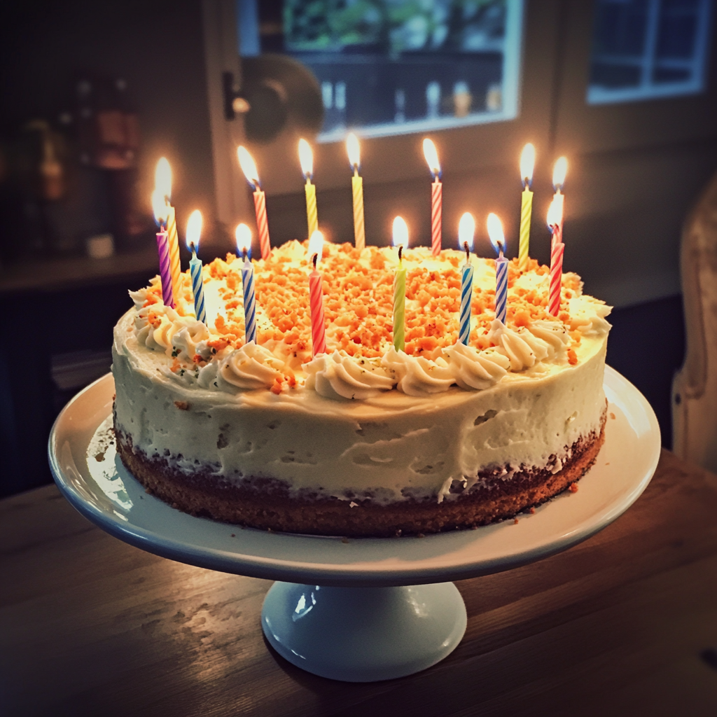 Un gâteau d'anniversaire avec des bougies | Source : Midjourney