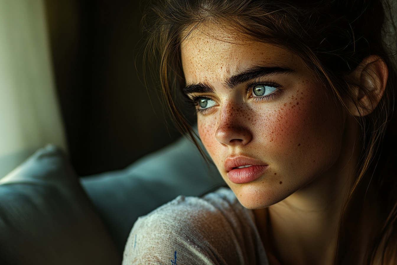 Une femme à l'air triste | Source : Midjourney
